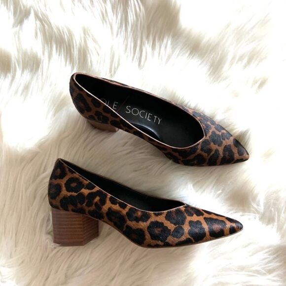 Sole Society Leopard Print Calf Hairn Pumps - Picture 6 of 9